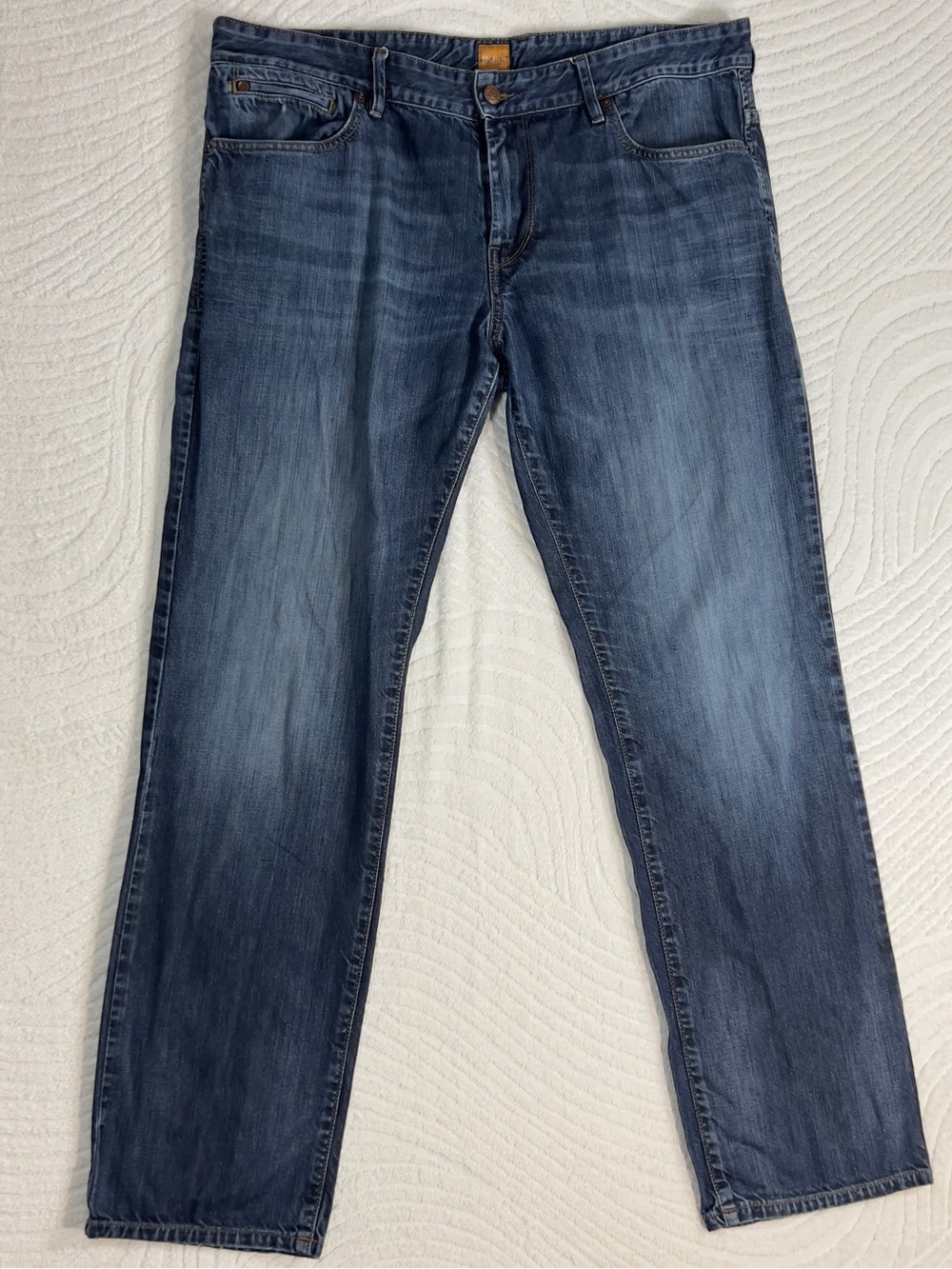 Boss Men's Blue Straight-Leg Jeans 38x34